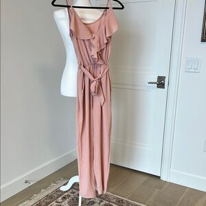 Elegant Pink Ruffle Jumpsuit